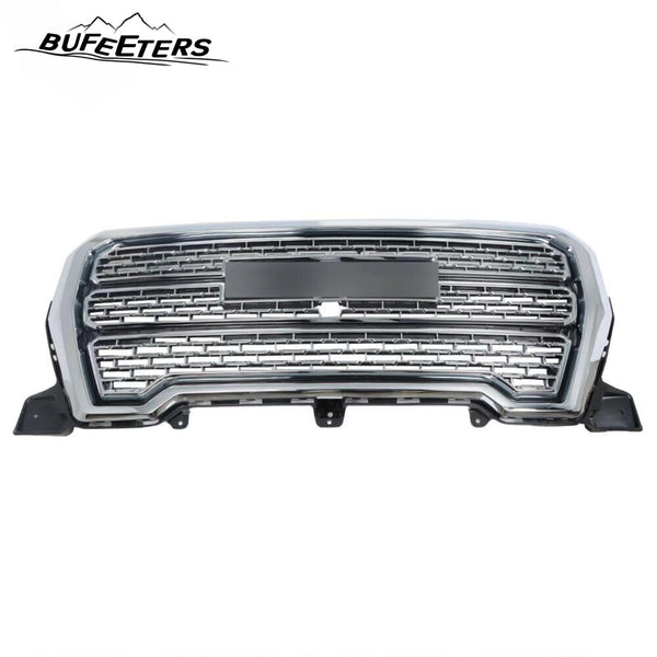 BUFEETERS Front Bumper Upper Chrome Grille Fit For 2019 2020 2021 GMC Sierra 1500 Denali,Factory Style