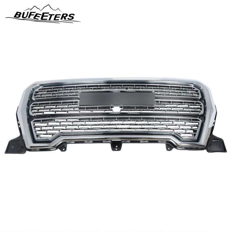BUFEETERS Front Bumper Upper Chrome Grille Fit For 2019 2020 2021 GMC Sierra 1500 Denali,Factory Style