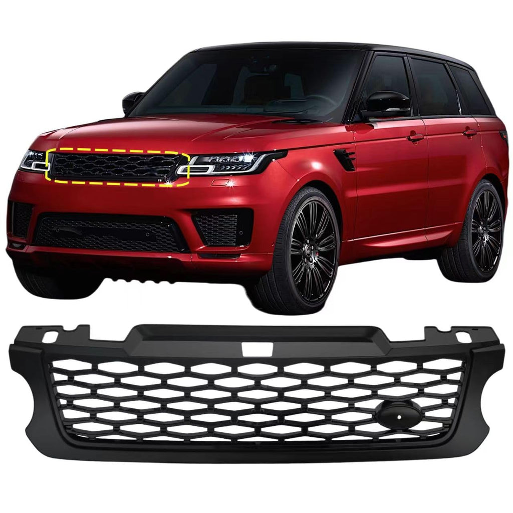 BUFEETERS  Front Grille SVR Styling Fit For 2014 2015 2016 2017 Land Rover Range Rover Sport,Honeycomb Style,Gloss Black