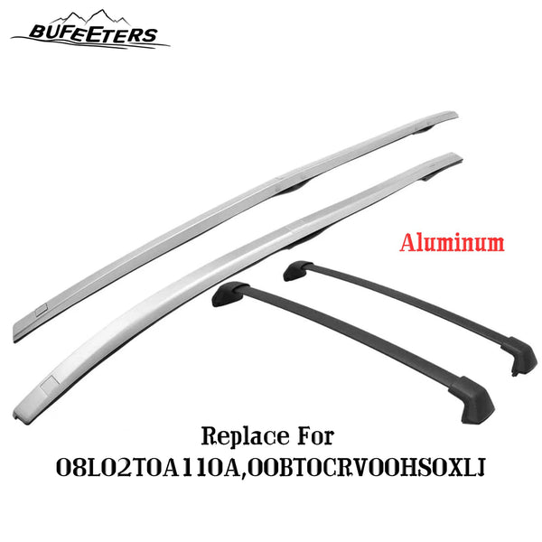 BUFEETERS 4Pcs Roof Rack Cross Bars + Side Rails Luggage Carrier Fit For 2012 2013 2014 2015 2016 Honda CRV CR-V,Factory Style,Black&Silver