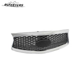 BUFEETERS  Front Bumper Upper Grille With Camera Hole Fit For 2016 2017 2018 2019 2020 Infiniti QX60,Mesh Style,Chrome&Black