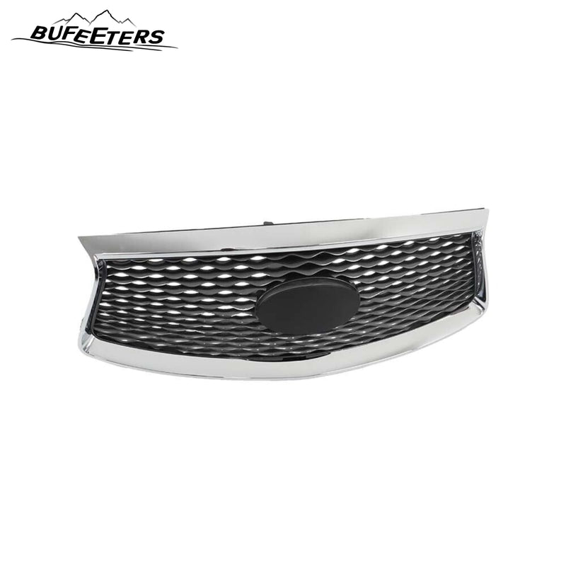 BUFEETERS  Front Bumper Upper Grille With Camera Hole Fit For 2016 2017 2018 2019 2020 Infiniti QX60,Mesh Style,Chrome&Black
