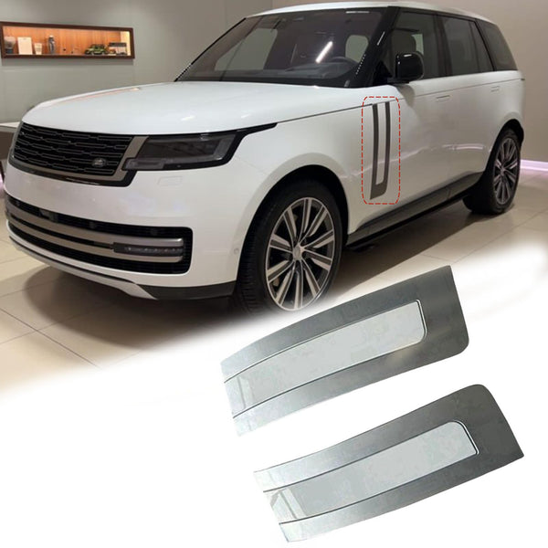 BUFEETERS Door Side Fender Vent Molding Cover Trim Fit For 2023 2024 Land Rover Range Rover Vogue L405,Silver&Gloss White