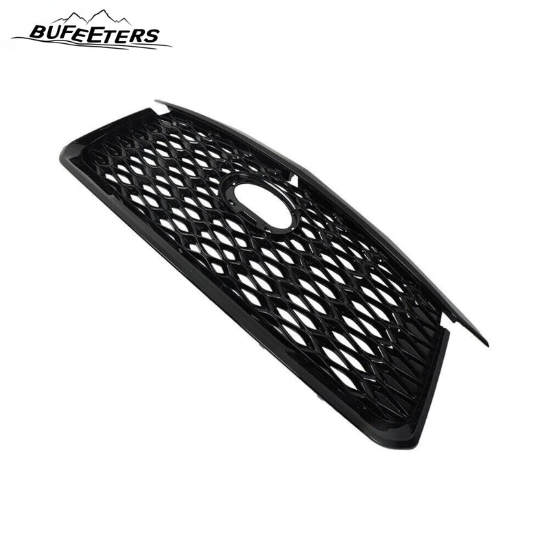 BUFEETERS  Front Bumper Upper Grille Fit For 2022 2023 INFINITI QX60,Mesh Style,Gloss Black