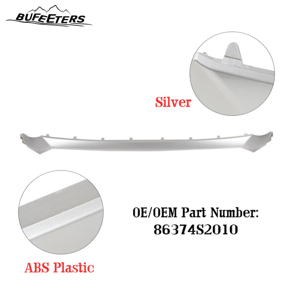 BUFEETERS    Front Bumper Grille Molding Hood Trim Fit For 2019 2020 Hyundai Santa Fe,Silver