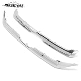 BUFEETERS 2PCS Front Upper & Center Grille Chrome Trim Fit For 2011 2012 2013 2014 Ford Edge,Factory Style,Chrome&Silver