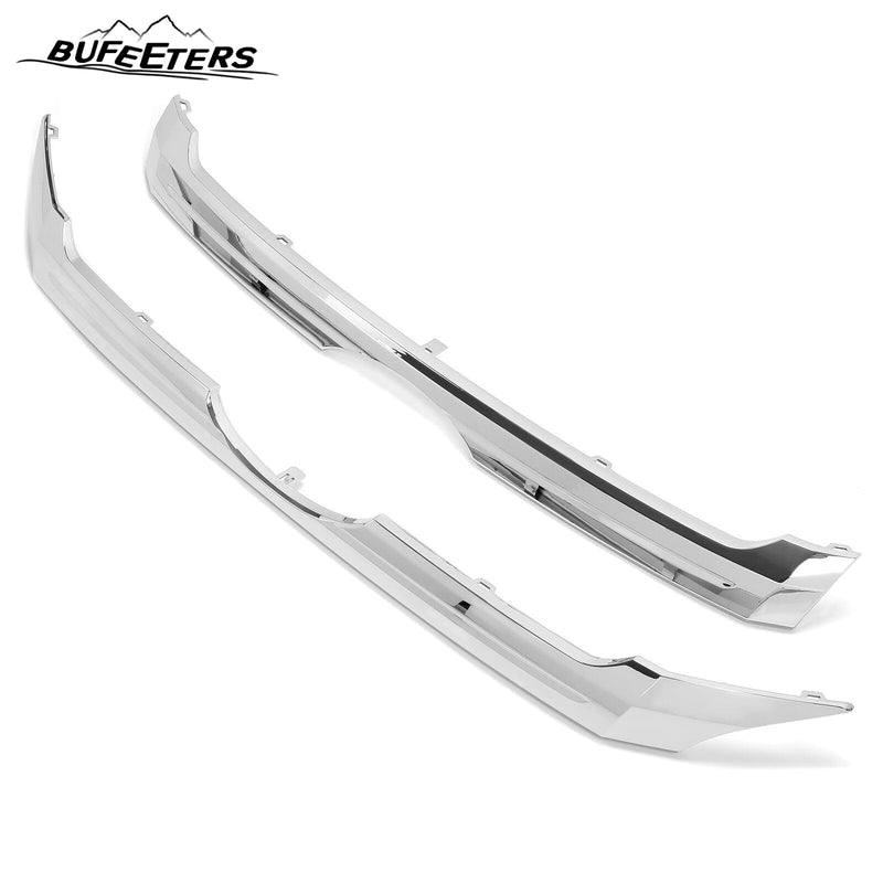 BUFEETERS 2PCS Front Upper & Center Grille Chrome Trim Fit For 2011 2012 2013 2014 Ford Edge,Factory Style,Chrome&Silver