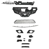 BUFEETERS 11PCS Front Upper Grille Lower Mesh Chrome Molding Trim Fog lights Fit For 2014 2015 2016 Nissan Rogue,Honeycomb Style,Chrome&Black