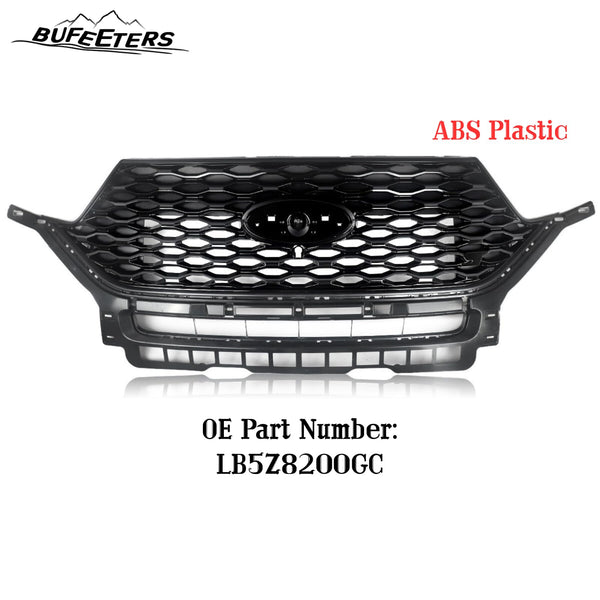 BUFEETERS Front Bumper Upper Grille Grill Fit For Ford Explorer ST 2020 2021 2022,Honeycomb/ST Style,Gloss Black