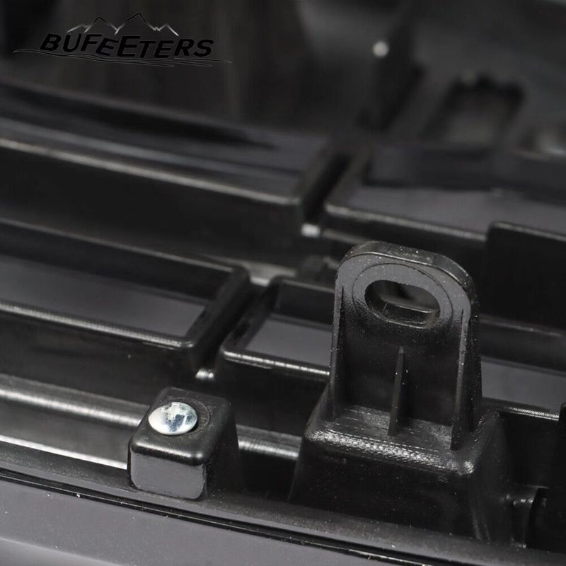 BUFEETERS  Front Bumper Upper Grille Fit For 2015 2016 2017 Ford F150,Horizontal Billet Style,Gloss Black