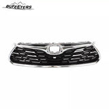 BUFEETERS Front Bumper Upper Grille w/Camera Hole Position Fit For 2020 2021 2022 Toyota Highlander,Mesh Style,Chrome&Black