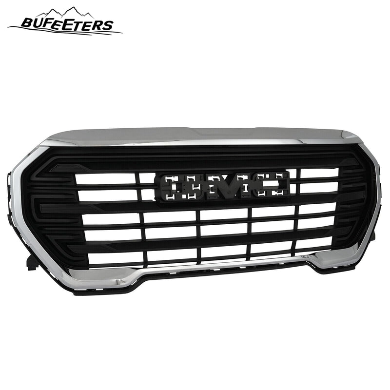BUFEETERS  Front Bumper Upper Grille Fit For 2022 2023 GMC Terrain,Denali Style,Chrome&Black