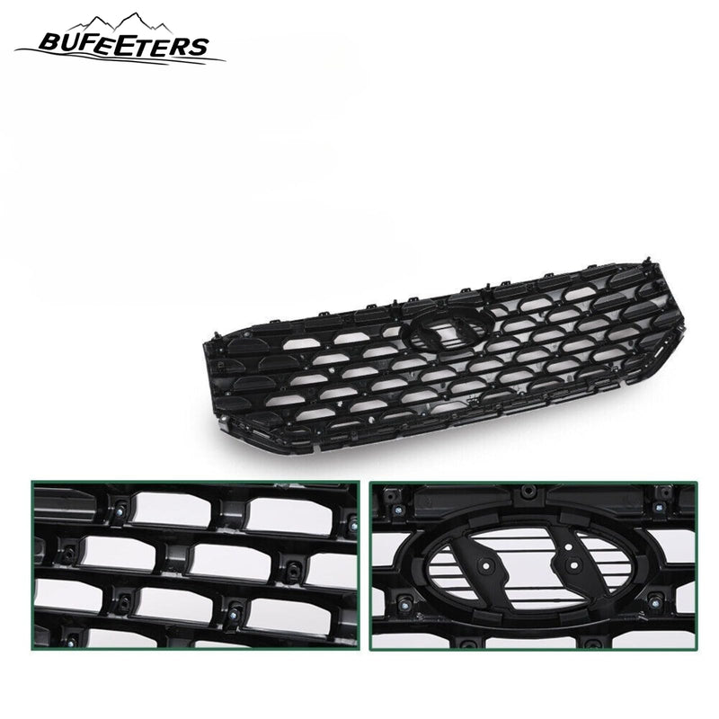 BUFEETERS   Front Bumper Upper Grille Fit For 2021 2022 2023 Hyundai Santa Fe,Honeycomb Mesh Style,Black&Chrome