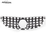 BUFEETERS   Front Bumper Upper Grille Fit For 2014 2015 2016 2017 Mercedes Benz E-CLASS C207 W207 Coupe,GTR Style,Chrome&Black
