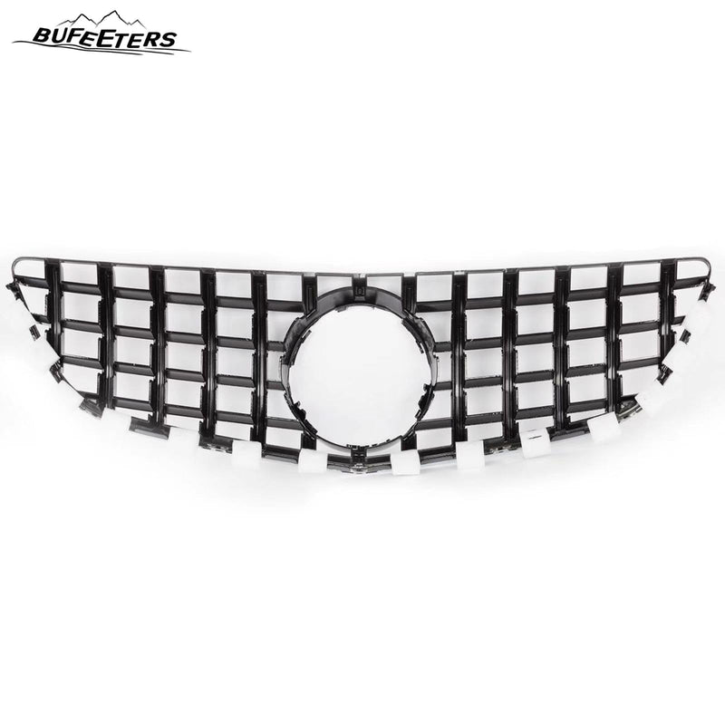 BUFEETERS   Front Bumper Upper Grille Fit For 2014 2015 2016 2017 Mercedes Benz E-CLASS C207 W207 Coupe,GTR Style,Chrome&Black