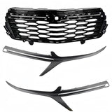 BUFEETERS   Front Bumper Upper Grille W/Trim Fit For 2022 2023 Chevy Equinox,RS Style,Gloss Black