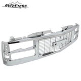 BUFEETERS   Front Bumper Upper Chrome Grille Assembly Fit For GMC C/K 1500 2500 3500 1994 1995 1996 1997 1998 1999 2000 Yukon,Chrome&Silver