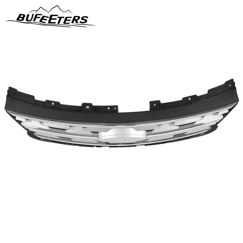 BUFEETERS   Front Bumper Upper Grille Fit For 2018 2019 Ford Explorer XLT,Factory Style,Chrome&Black