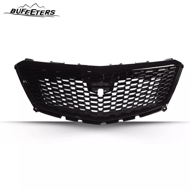 BUFEETERS   Front Bumper Upper Grille W/Camera Hole Fit For 2017 2018 2019 2020 2021 Cadillac XT5,Diamond Style,Gloss Black