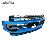 BUFEETERS Front Bumper Upper Grille Fit For 2020 2021 2022 F-250 F-350 F-450 F-550 Super Duty,Platinum Style,E7-Velocity Blue&Matte Black