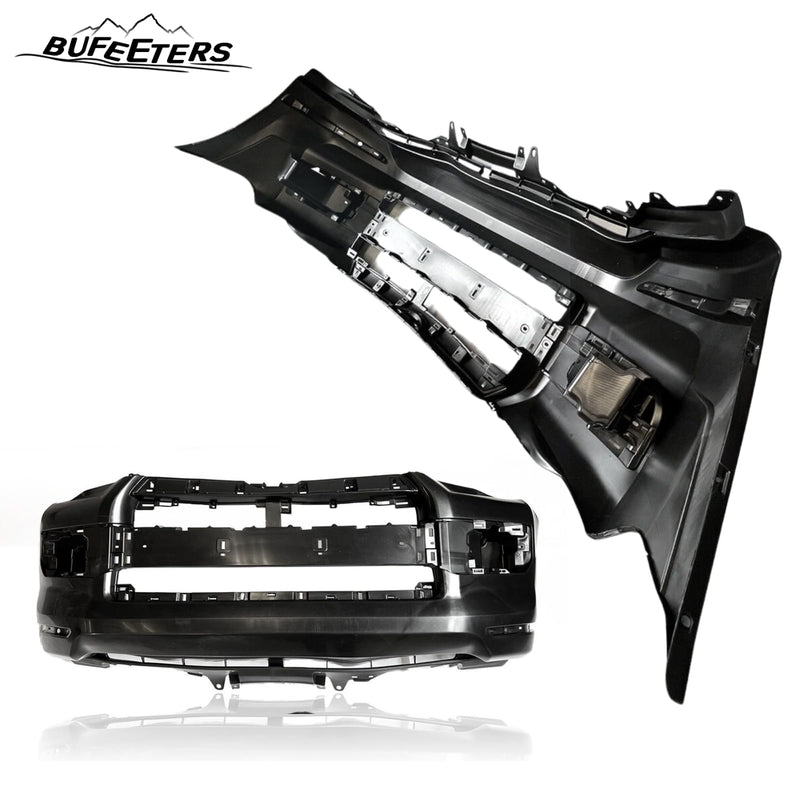 BUFEETERS  10PCS Front Bumper+Grille Assembly+Strip Trim Set Fit For 2014 2015 2016 2017 2018 2019 Toyota 4Runner Limited,Factory Style,Black