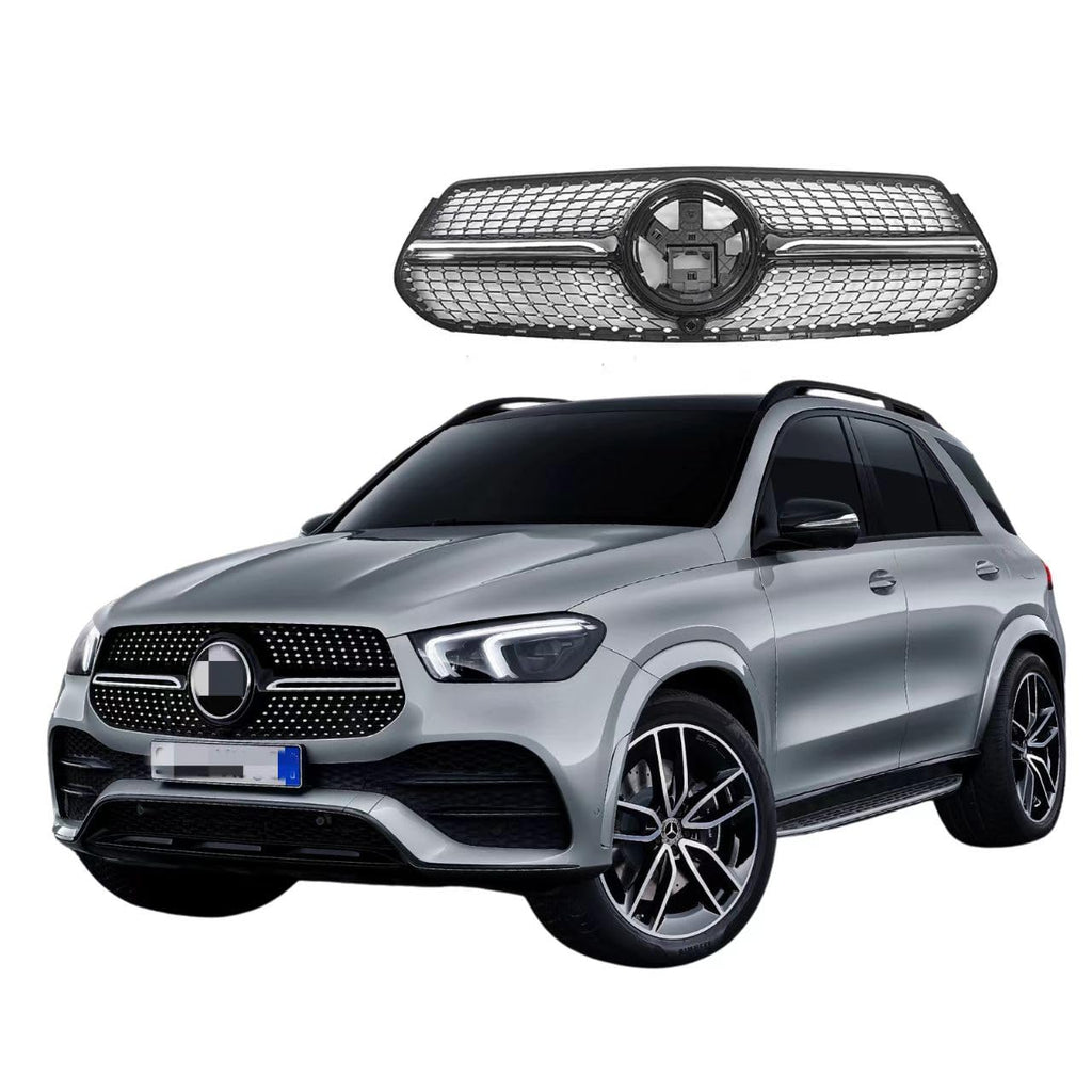 BUFEETERS Front Bumper Upper Grille Fit For 2020 2021 2022 2023 2024 Mercedes Benz GLE W167,Diamond Style,Black