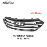 BUFEETERS    Front Bumper Upper Grille Assembly W/o Camera Hole Fit For 2017 2018 Hyundai Santa Fe Sport,Factory Style,Painted Gray Shell and Insert