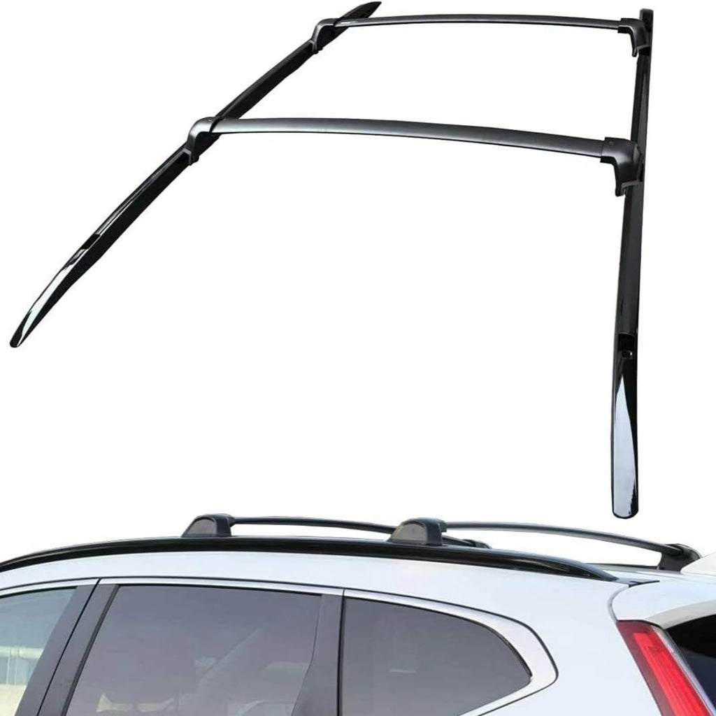 BUFEETERS  4Pcs Roof Rack Side Rails + Cross Bars Fit For 2017-2022 Honda CRV CR-V,OE Style,Black