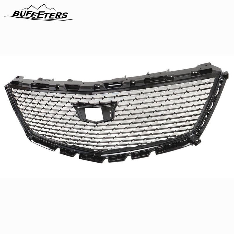 BUFEETERS   Front Bumper Upper Grille Fit For 2016 2017 2018 2019 2020 2021 2022 Cadillac XT5,Diamond Style,Black