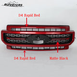 BUFEETERS Front Bumper Upper Grille Fit For 2020 2021 2022 F-250 F-350 F-450 F-550 Super Duty,Lariat Sport Style,D4 Rapid Red&Matte Black