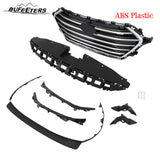 BUFEETERS    7PCS Front Bumper Grille+Radiator Cover+Bumper Lid+4 Brackets Fit For 2017 2018 Hyundai Elantra,Mesh Style,Chrome&Black