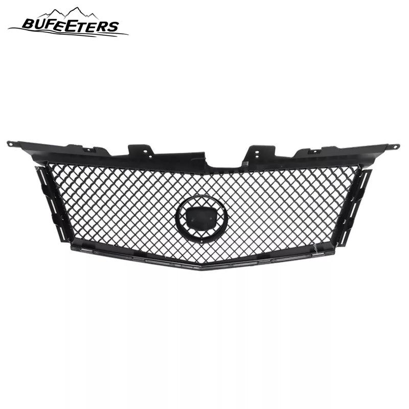 BUFEETERS  Front Bumper Upper Grille Fit For 2008 2009 2010 2011 2012 2013 Cadillac CTS,Mesh Style,Gloss Black