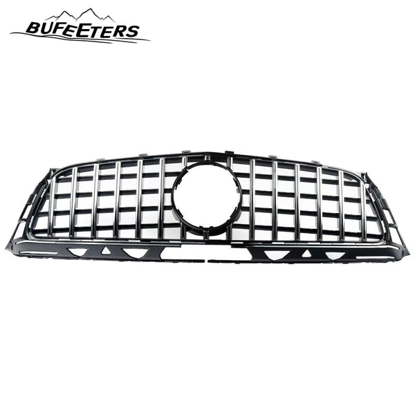 BUFEETERS   Front Bumper Upper Grille Fit For 2011 2012 2013 2014 Benz W218 CLS350 CLS500 CLS550,GTR Style,Chrome&Black