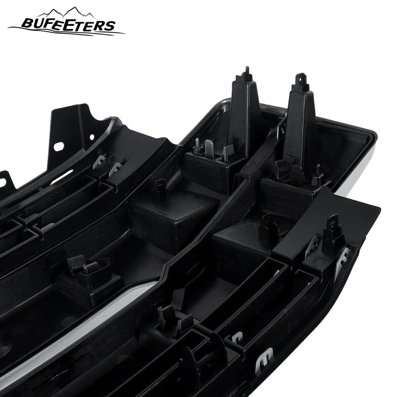 BUFEETERS Front Bumper Upper Grille Fit For 2017 2018 2019 F-250 F-350 F-450 F-550 Super Duty,Lariat Style,UX Ingot Silver&Matte Black