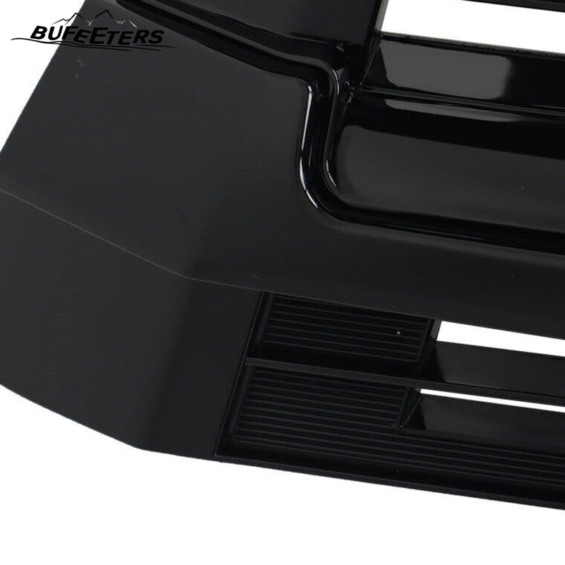 BUFEETERS Front Upper and Lower Grille w/O Camera Hole Fit For 2017 2018 2019 Toyota Highlander,Factory Style,Gloss Black