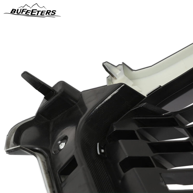 BUFEETERS  Front Grille&Hood Bulge Molding Set Fit For 2014 2015 2016 2017 2018 2019 2020 Toyota Tundra,Mesh Style,Matte Black