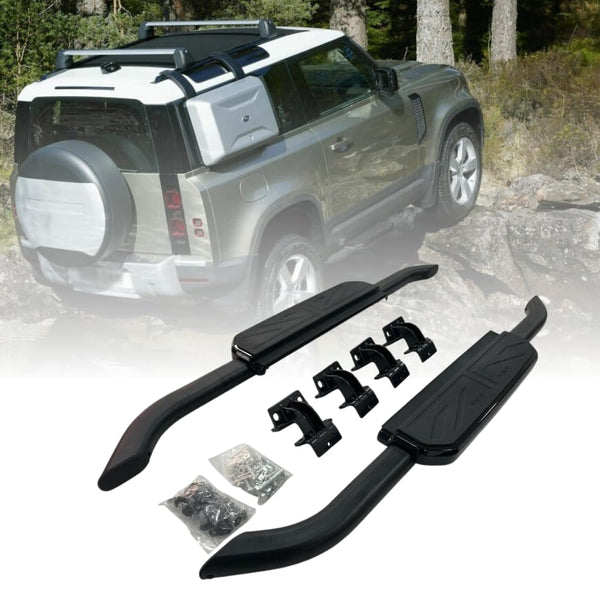 BUFEETERS Side Steps Running Boards Nerf Bars Fit For 2020 2021 2022 2023 2024 Land Rover Defender 90 L663,Black