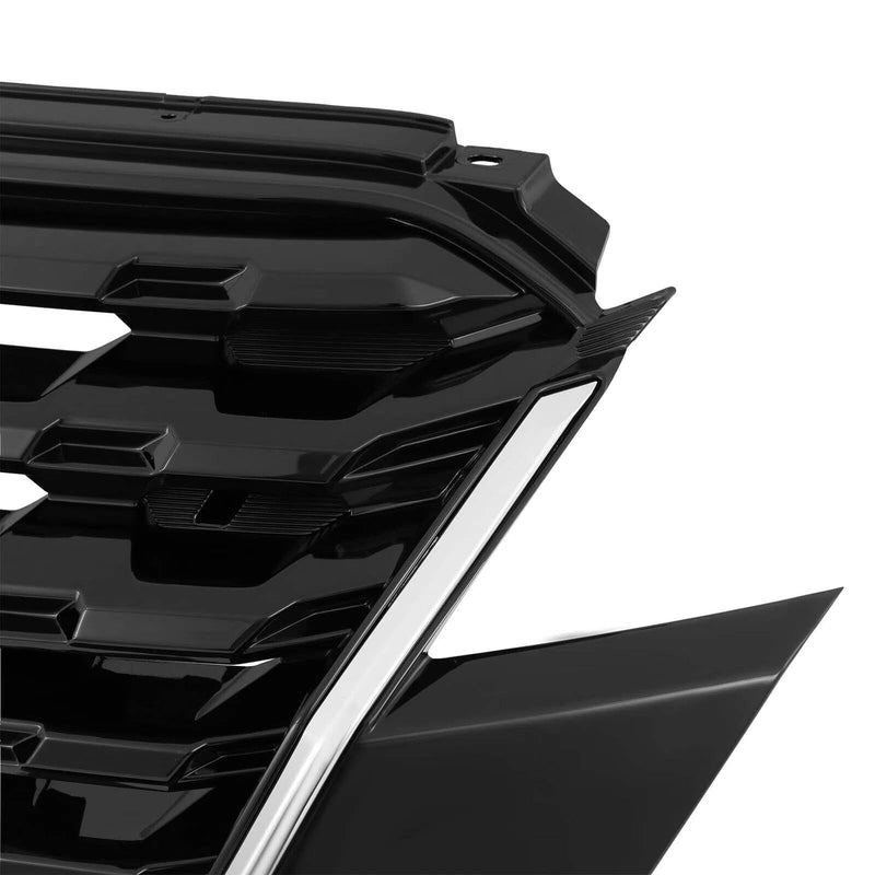 BUFEETERS   Front Upper Grille Fit For 2021 2022 2023 Nissan Kicks,Black&Chrome