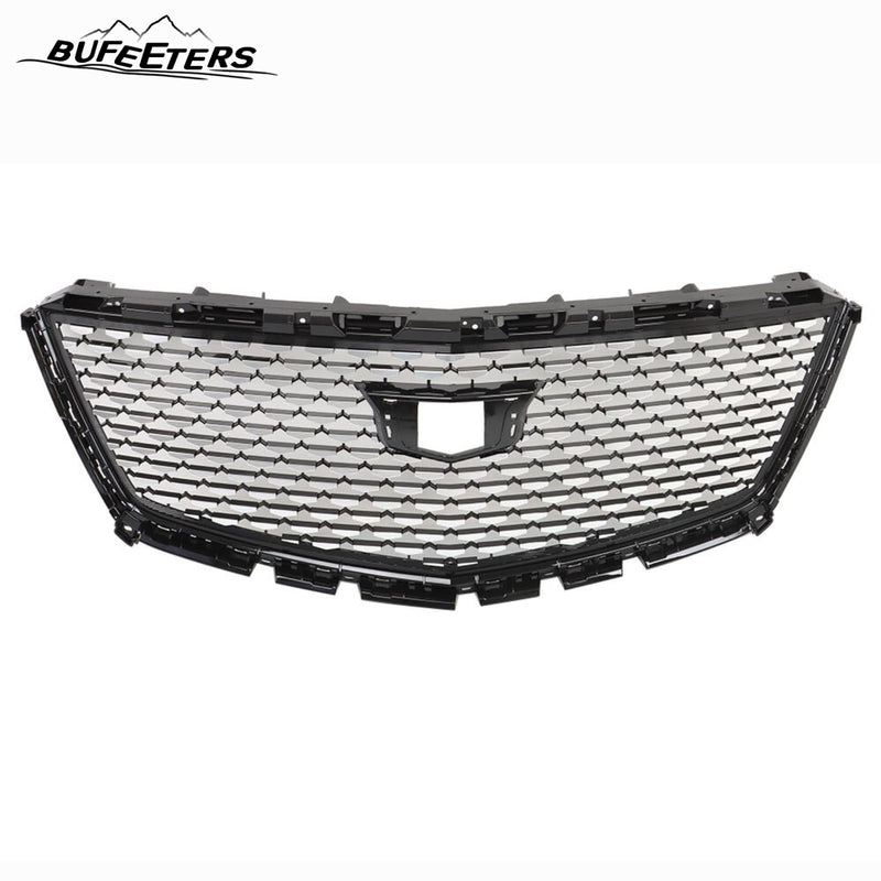 BUFEETERS   Front Bumper Upper Grille Fit For 2016 2017 2018 2019 2020 2021 2022 Cadillac XT5,Diamond Style,Black