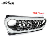 BUFEETERS  Front Bumper Upper Grille w/ Camera Hole Fit For 2018 2019 2020 2021 2022 2023 2024 Jeep Wrangler JL Gladiator JT,Rubicon Style,Bright White&Matte Black