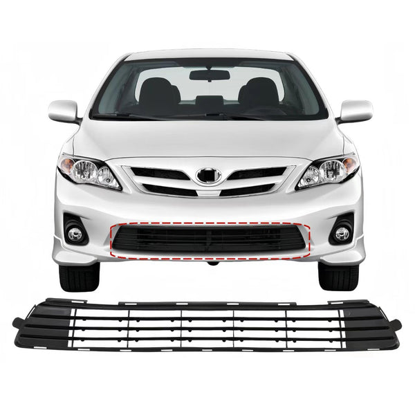 BUFEETERS Front Bumper Lower Grille Grill Fit For Toyota Corolla 2011 2012 2013,Black