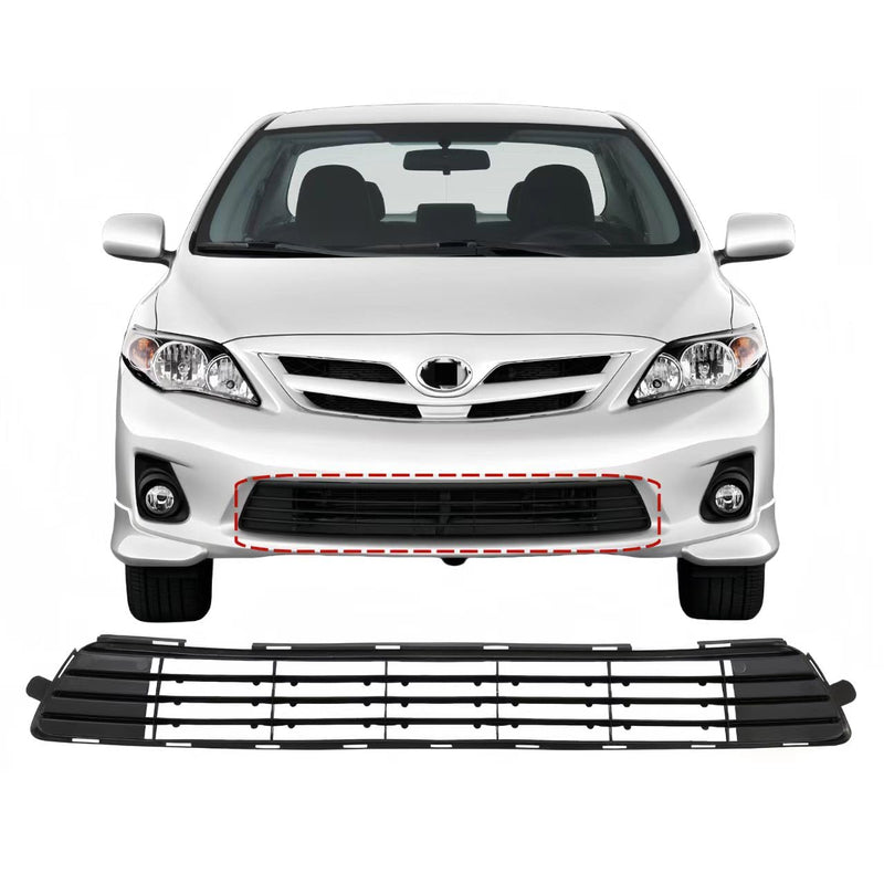 BUFEETERS Front Bumper Lower Grille Grill Fit For Toyota Corolla 2011 2012 2013,Black