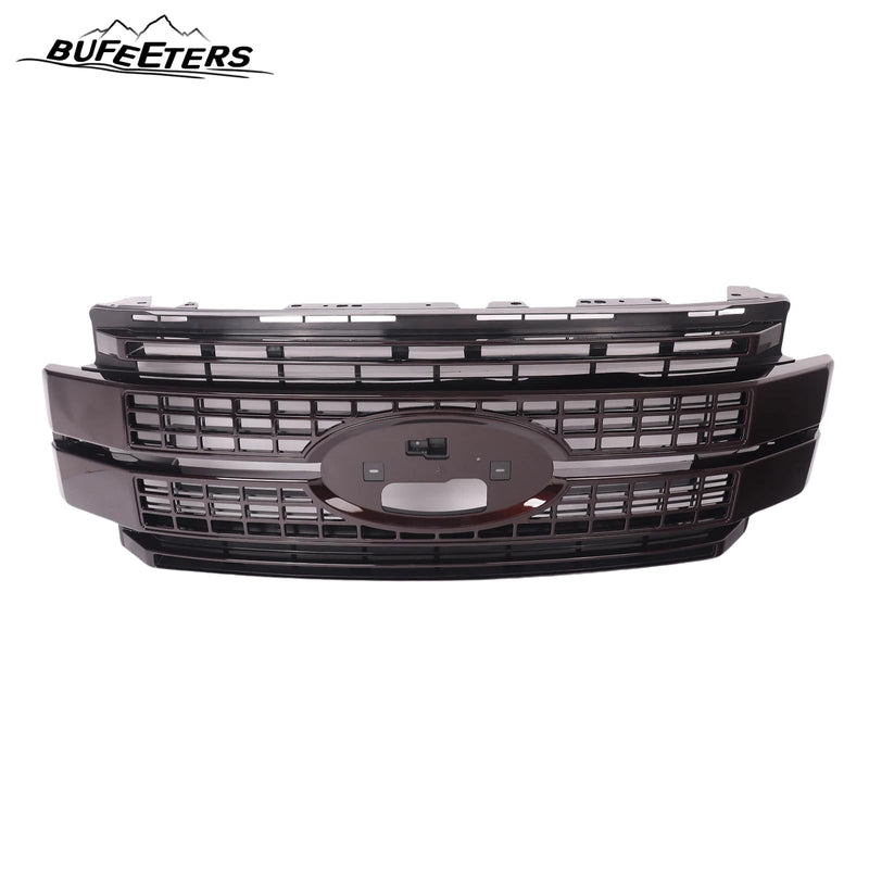BUFEETERS Front Bumper Upper Grille Fit For 2017 2018 2019 F-250 F-350 F-450 F-550 Super Duty,Platinum Style,E2 Magma Red &Matte Black