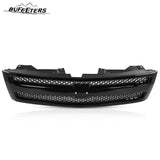 BUFEETERS Front Upper Grille Fit For 2007 2008 2009 2010 2011 2012 2013 Chevrolet Silverado 1500,Mesh insert Style,Gloss Black Shell w/ Black Insert