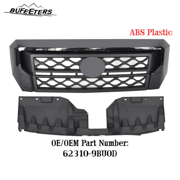 BUFEETERS Front Bumper Upper Grille Fit For 2022 2023 2024 Nissan Frontier,Factory Style,Black