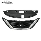 BUFEETERS  9PCS Front Grille Fog Light Kit + Radiator Cover + Bumper Bracket Fit For 2016 2017 2018 Nissan Altima,Mesh Style,Chrome&Black