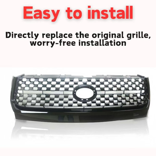 BUFEETERS Front Upper Grille Fit For 2014 2015 2016 2017 2018 2019 2020 2021 Toyota Tundra,Mesh Style,Gloss Black