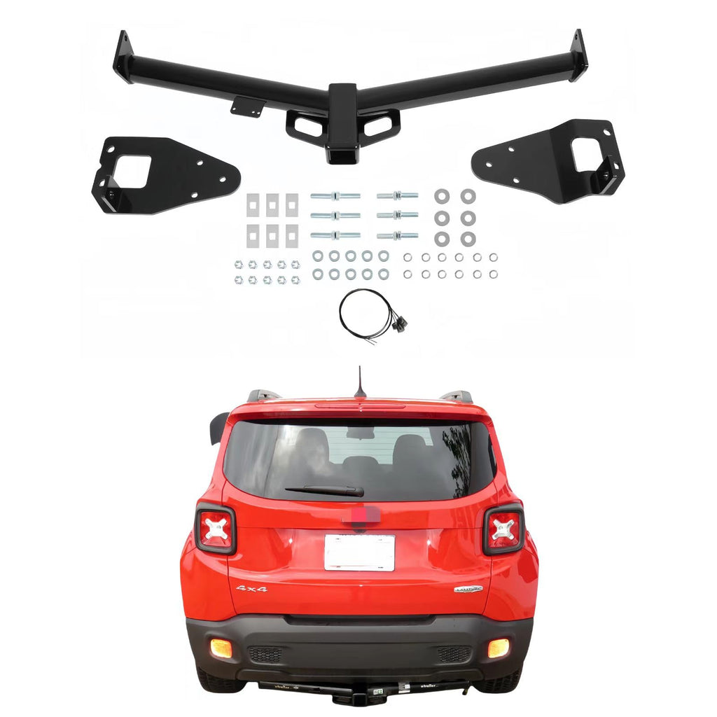 BUFEETERS Class 3 Trailer Hitch 2" Receiver Black Steel Fit For Jeep Renegade 2015-2023