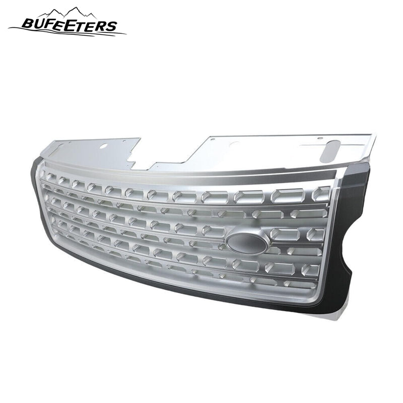 BUFEETERS Front Bumper Upper Grille Fit For 2013 2014 2015 2016 2017 Land Rover Range Rover Vogue L405,Mesh Style,Gray&silver