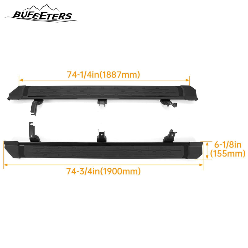 BUFEETERS Side Step Running Board Nerf Bar Fit For 2021 2022 2023 Ford Bronco 4-Door,Black